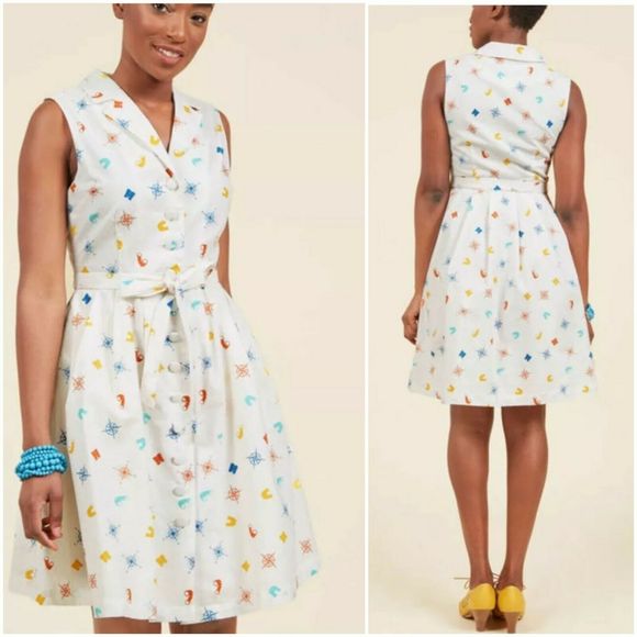 modcloth community brunch shirt dress Color:Lilac+White this dress is your BFPT2 Polka Dot V-neck Long